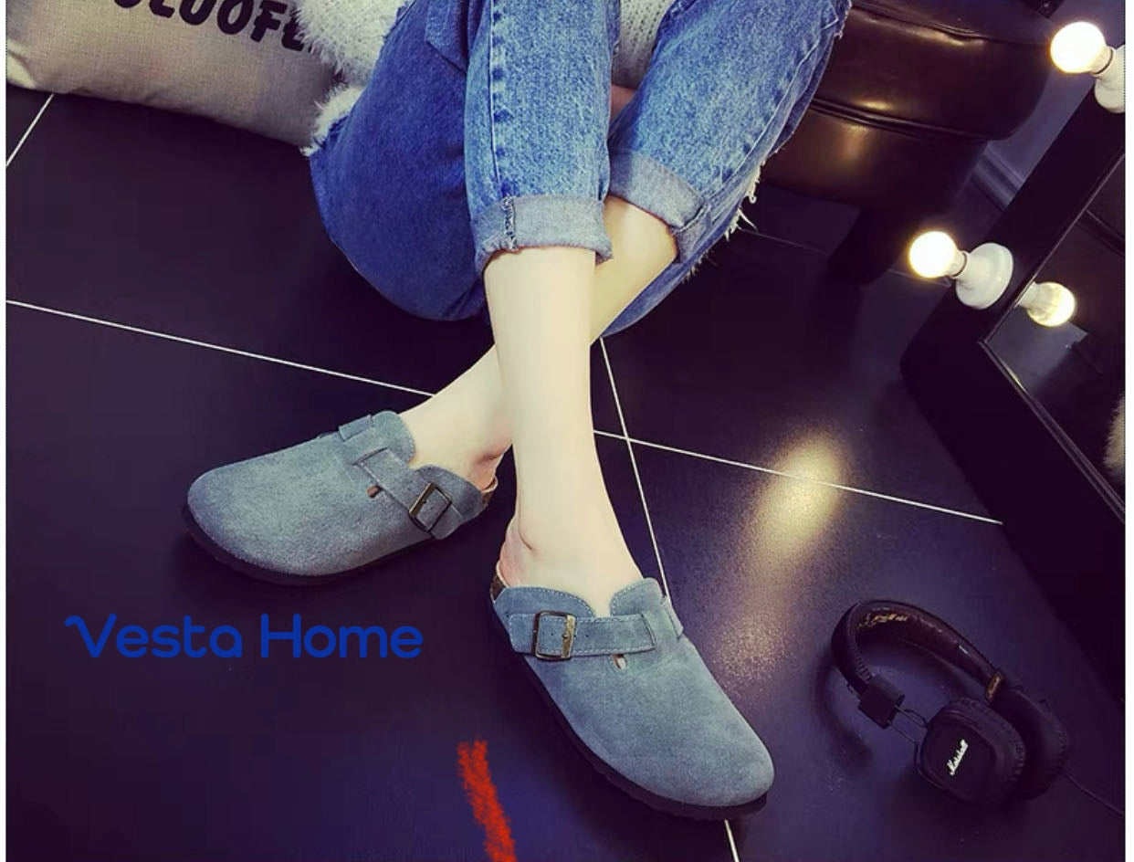 Vesta Home Sheep felt flat bottomed half slippers