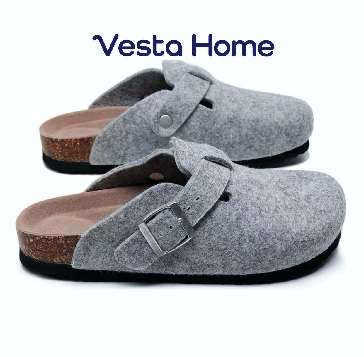 Vesta Home Sheep felt flat bottomed half slippers
