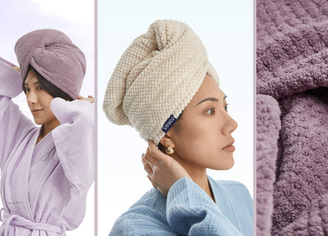 SuperWaffle Ultra Absorbent Hair Wrap Towel (Pack of 2)