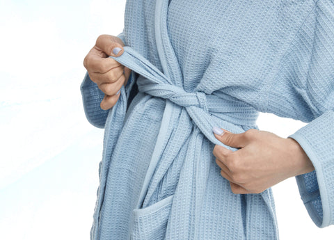SuperWaffle Ultra Absorbent Bath Robe - Blue