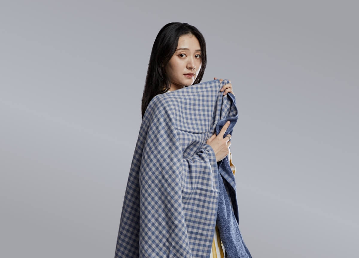 Dual-sided Check Turkish Cotton Towel Set