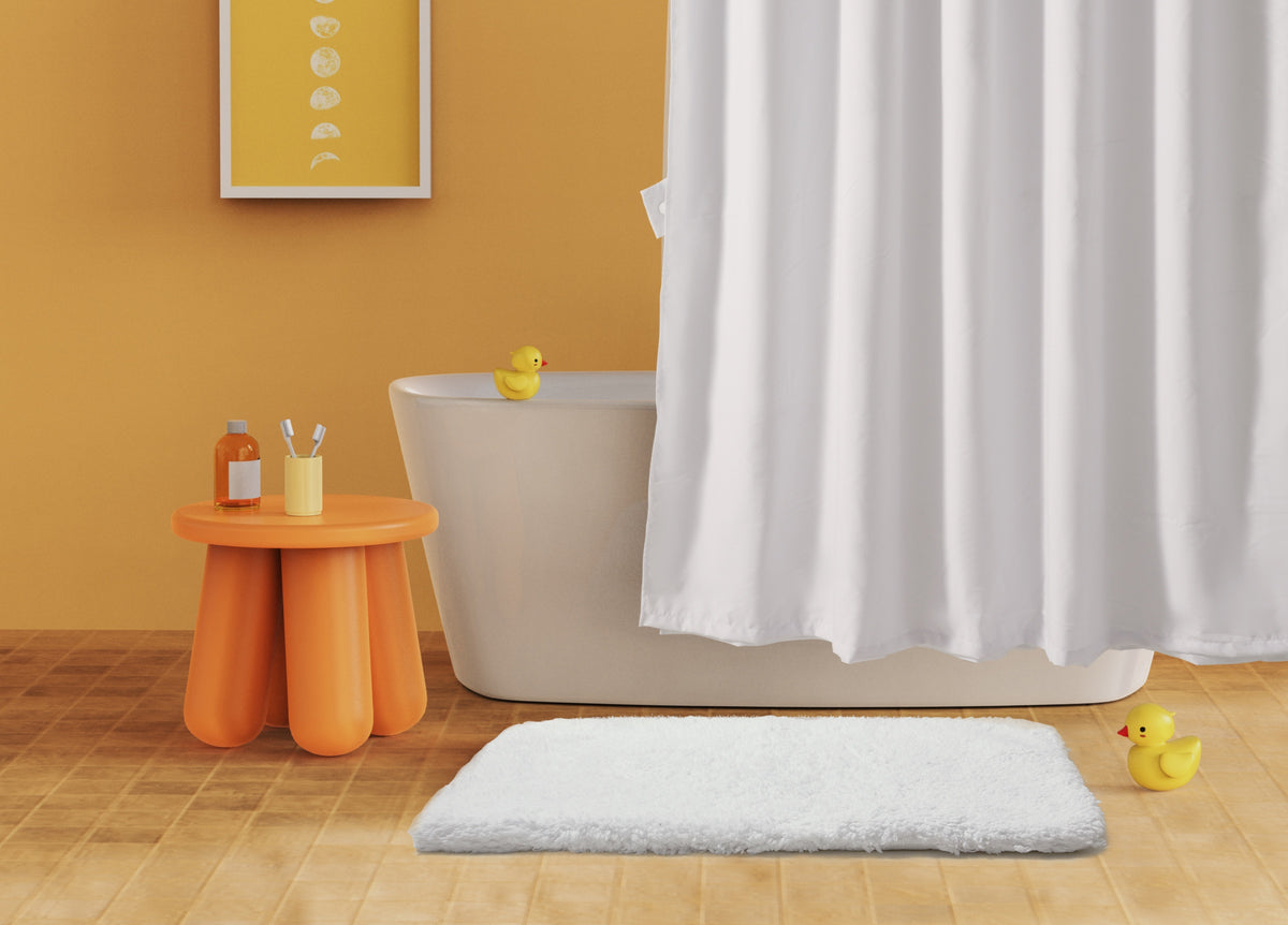 Yellow Plain Shower Curtain