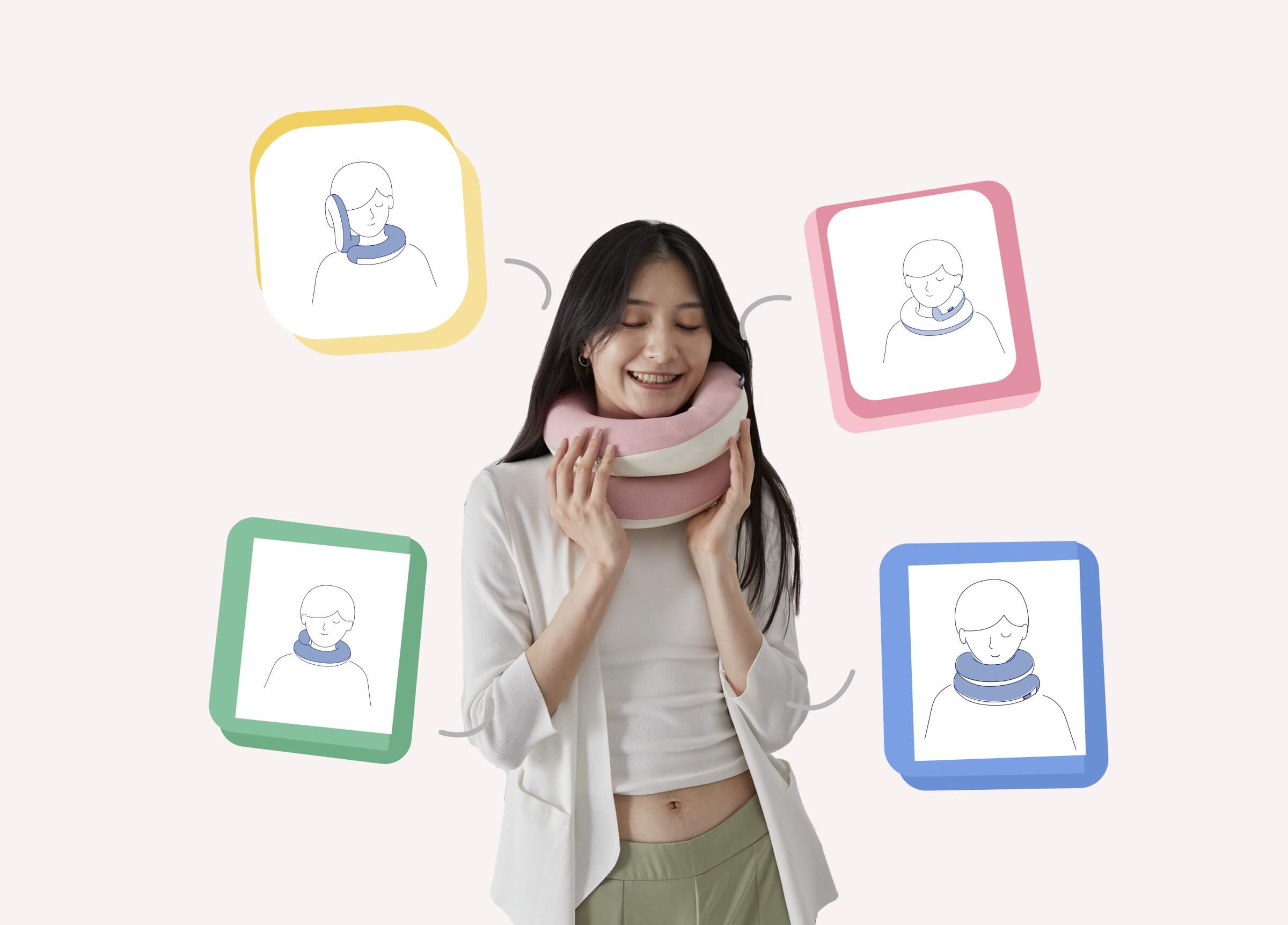 Pink Spiral Travel Pillow