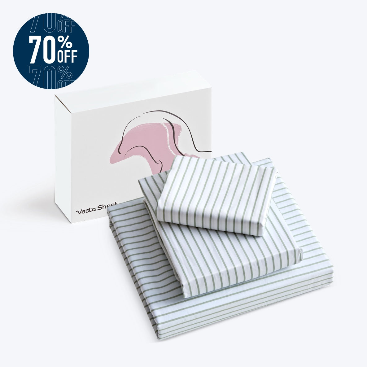 Mint Lines Sheet Set - Final Sale