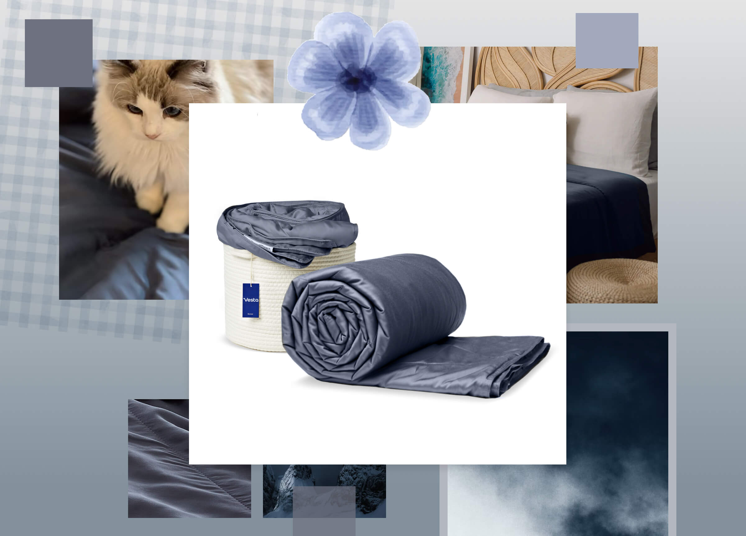 Pine Grey Silk Cooling Blanket - Final Sale
