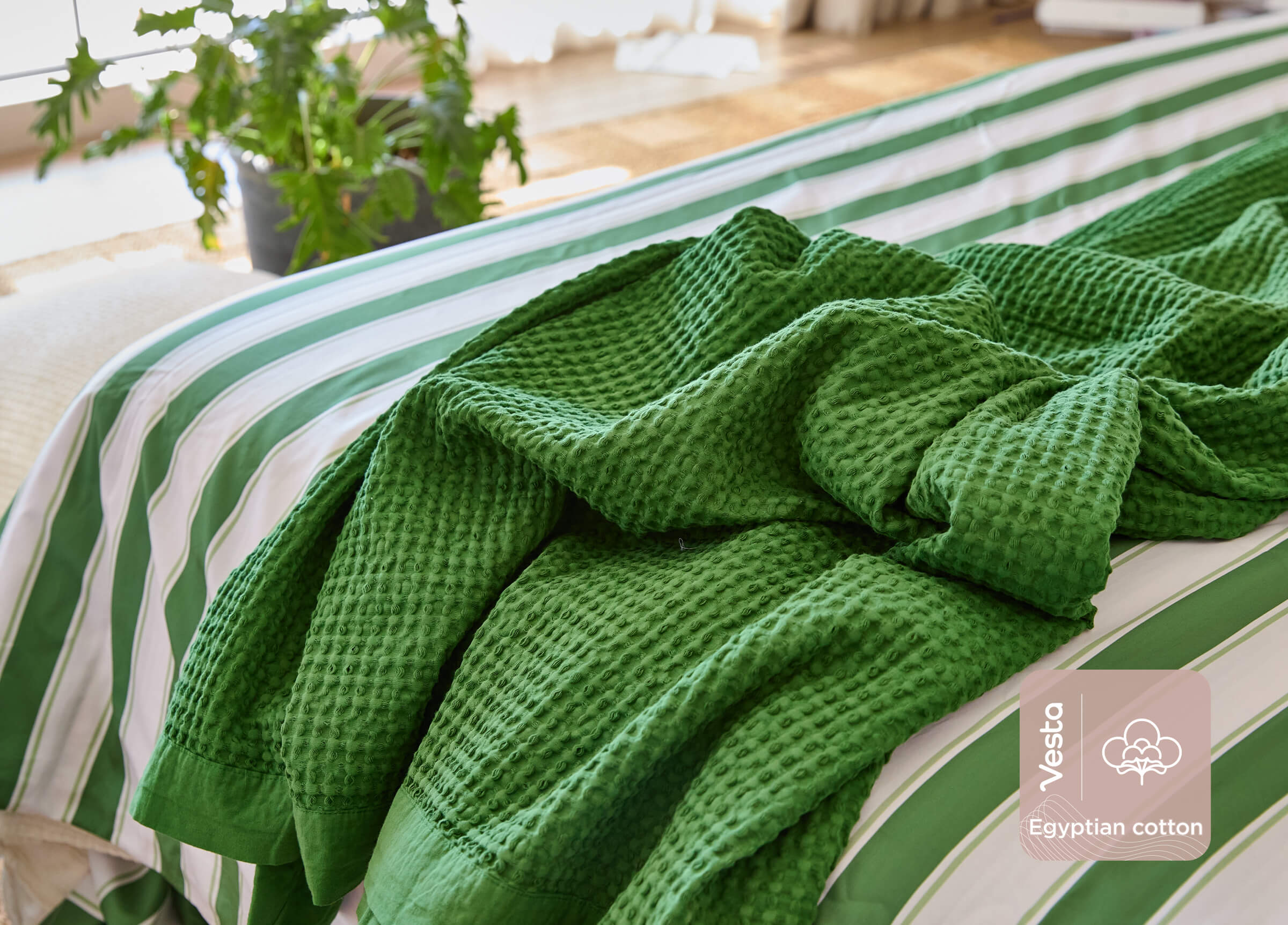 Egyptian Cotton Waffle Weave Blanket