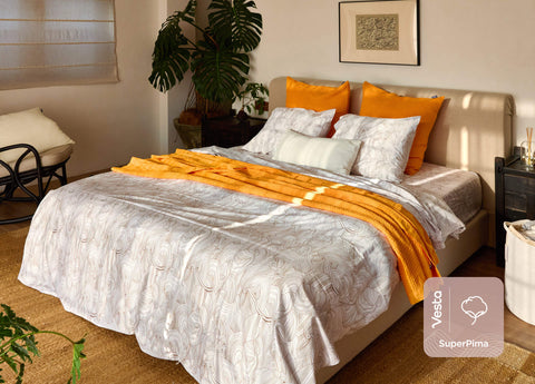 SuperPima™ Hand-Drawn Line Duvet Cover