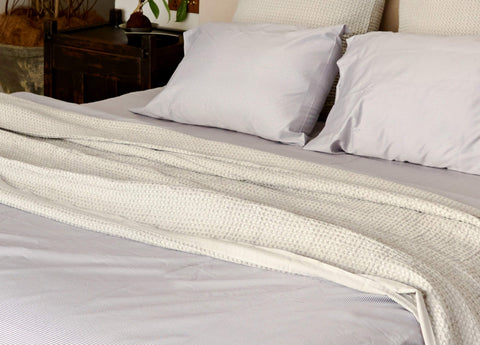 Muted Slate Cotton Pillowcase Set - Final Sale