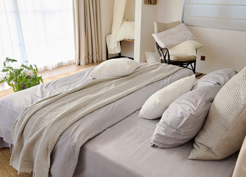 Muted Slate Cotton Pillowcase Set - Final Sale