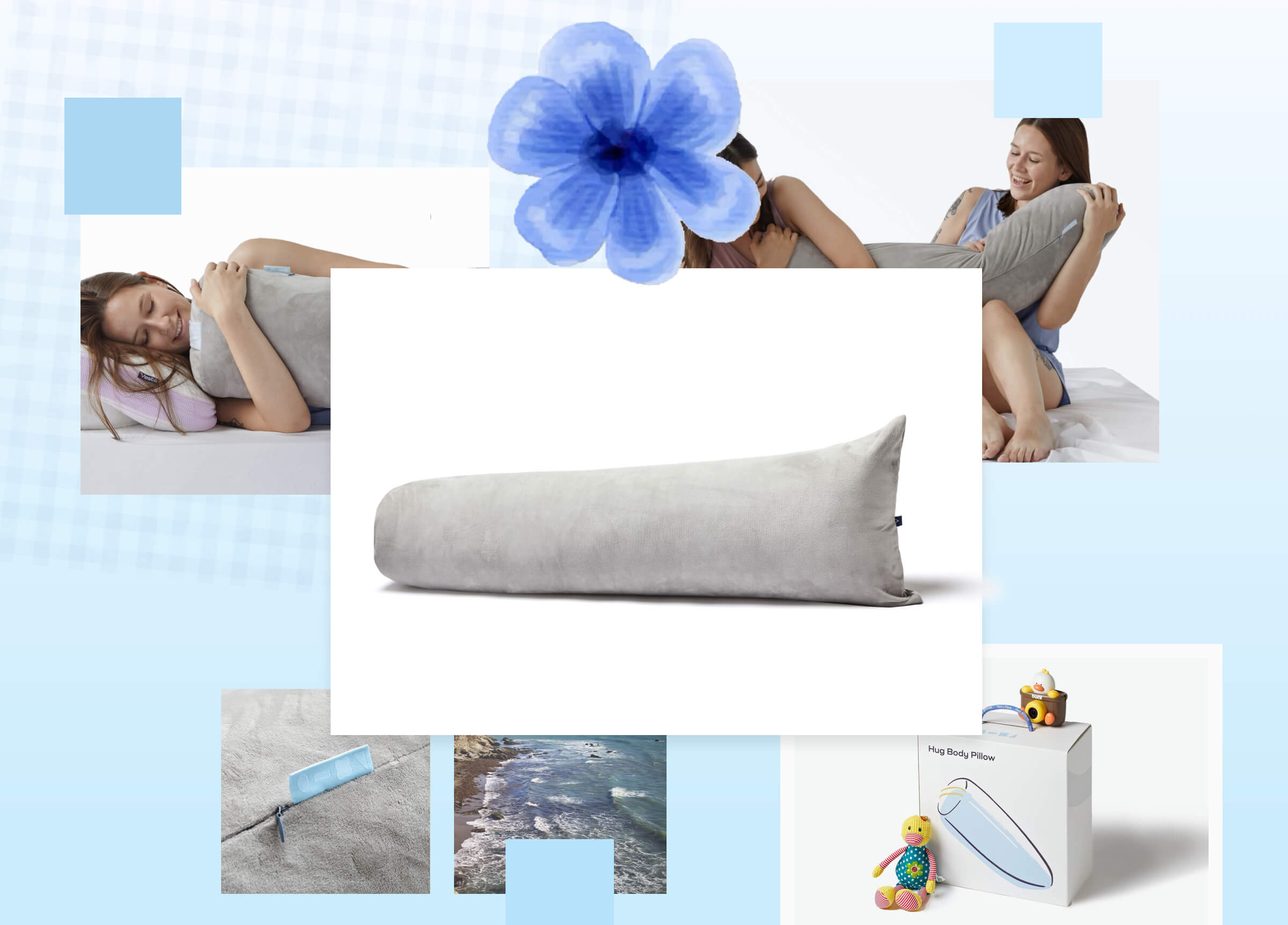 Hug Body Pillow with Soft Velvety Cover