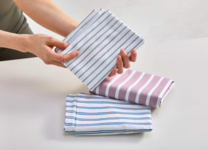 Mint Lines Cotton Pillowcase Set - Final Sale