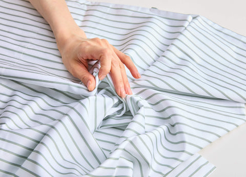 Mint Lines Cotton Pillowcase Set - Final Sale
