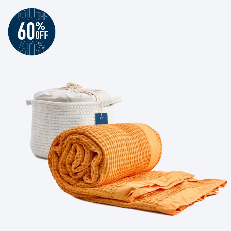 Naples Gold Waffle Weave Blanket - Final Sale