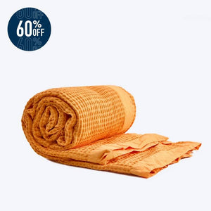 Naples Gold Waffle Weave Blanket - Final Sale