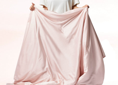 Heavenly Pink Silk Blanket - Queen Size
