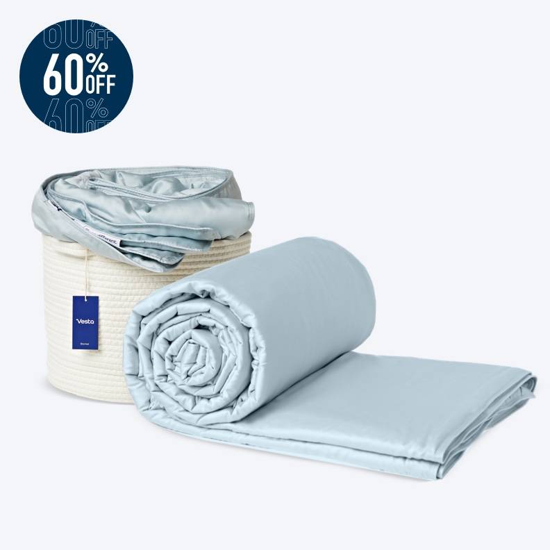 Skyline Blue Silk Blanket - Final Sale