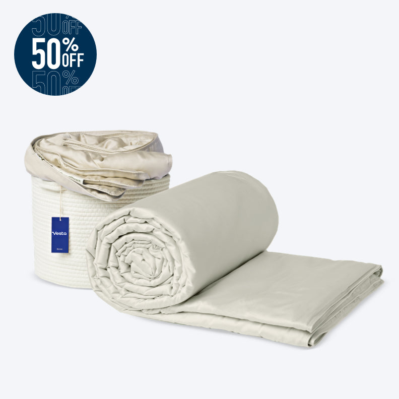 Ivory Slate Silk Blanket - Final Sale