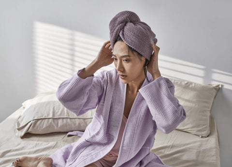 SuperWaffle Ultra Absorbent Bath Robe - Purple