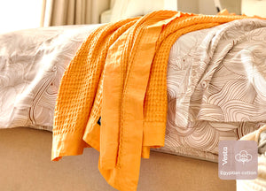 Naples Gold Waffle Weave Blanket - Final Sale