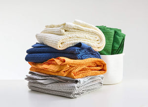 Naples Gold Waffle Weave Blanket - Final Sale